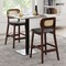 Costway Bar Stool Set of 2 Wood Bar Chairs PE Rattan Backrest Padded Seat & Footrest